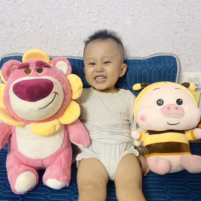 Thú Bông Sunflower Lotso Toy Story màu hồng nhạt đáng yêu, thú nhồi bông đồ chơi làm quà tặng có hương dâu