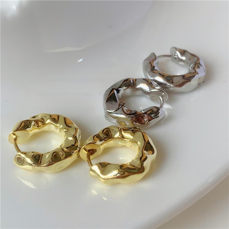 Bông Tai Kim Loại Phong Cách Retro Đơn Giản Dễ Phối Đồ 19464