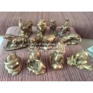 Bộ tượng 12 con giáp bằng đồng giá rẻ
