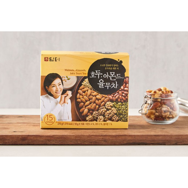 [DAMTUH] BỘT NGŨ CỐC HÀN QUỐC 15 GÓI 270G - [담터] 호두,아몬드 율무차 15입 270G
