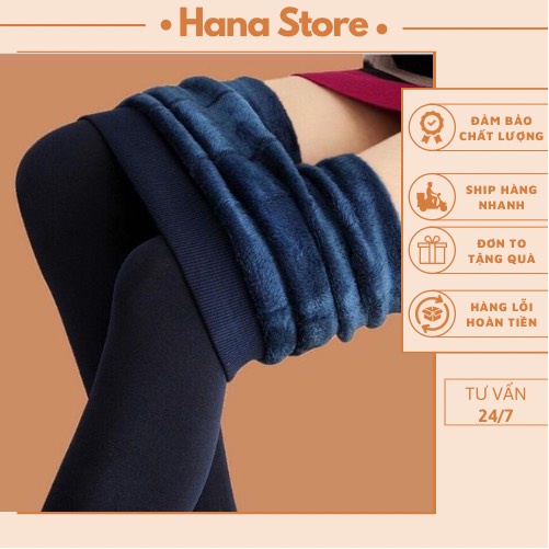 Quần tất nữ lót lông Hana màu đen giữ nhiệt siêu dày đẹp_Hana Store