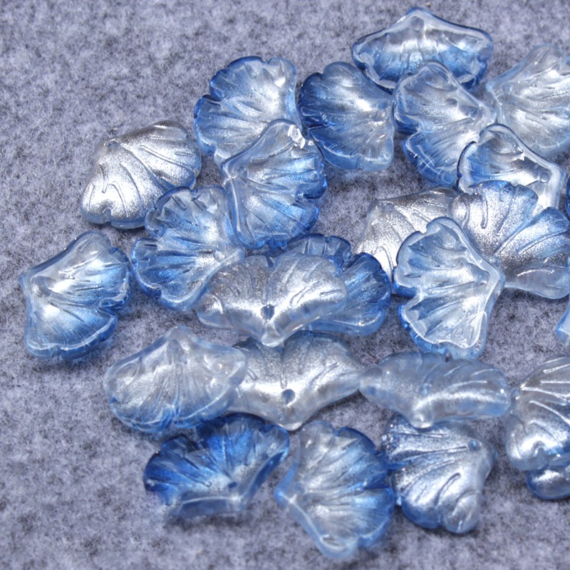 5 lá ngân hạnh thủy tinh 14*20mm nguyên liệu làm trâm làm trang sức cổ trang cosplay cổ phục