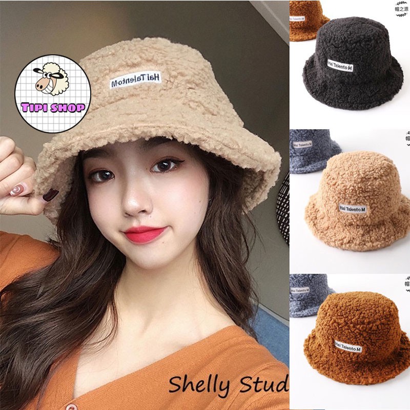 Mũ bucket ulzzang lông cừu ( chất mỏng )