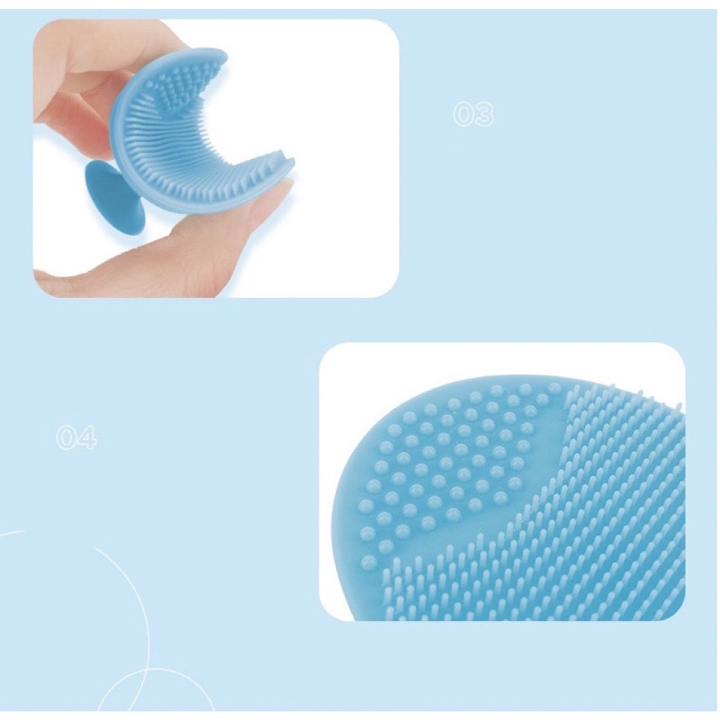 Miếng rửa mặt silicon hình ovan sạch sâu lỗ chân lông an toàn cho trẻ nhỏ
