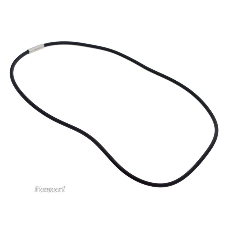 Set 2 vòng cổ cao su màu đen đơn giản 60cm