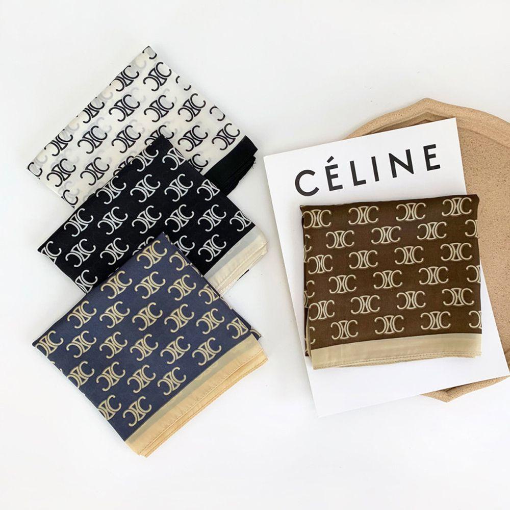 Khăn Quàng Cổ Hình Vuông Bằng Satin Phong Cách Vintage Pháp
