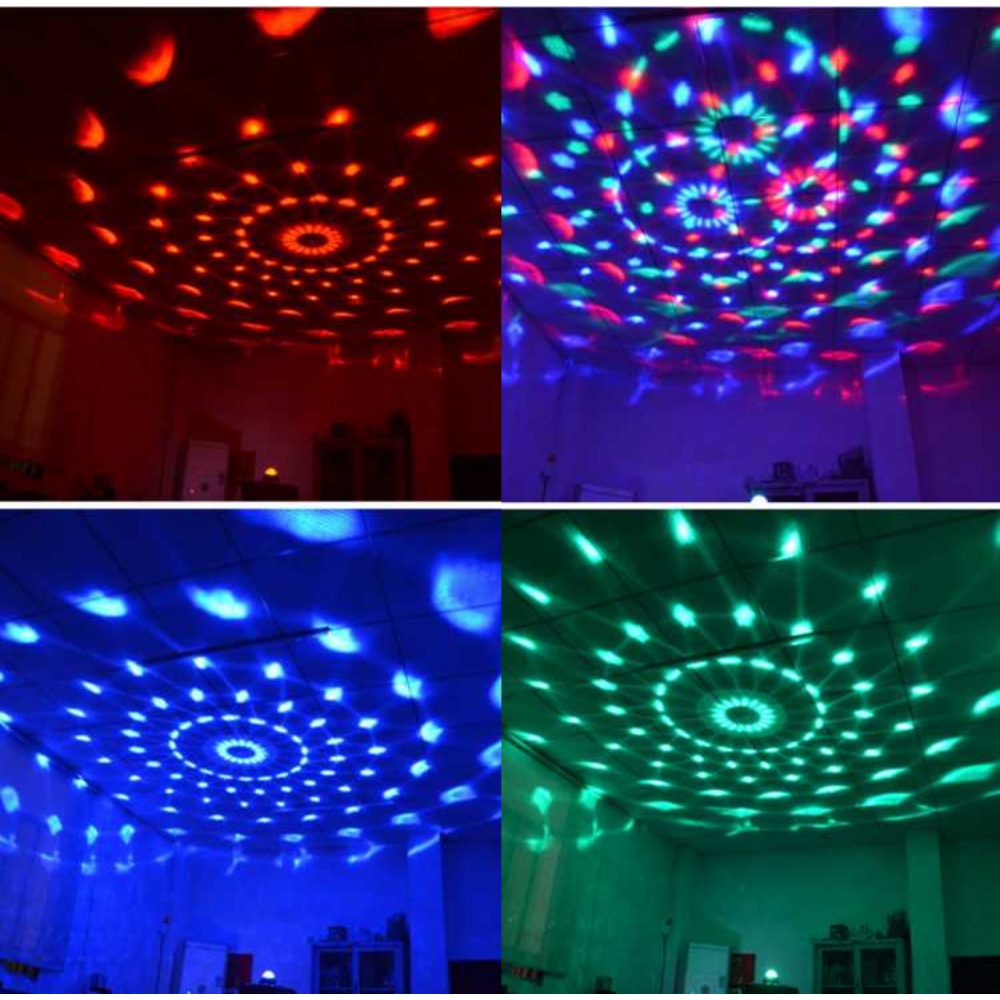 Đèn LED xoay 7 màu cảm ứng theo nhạc,  trang trí sân khẩu, vũ trường, đèn X1 Gia dụng HOÀI AN 5.0