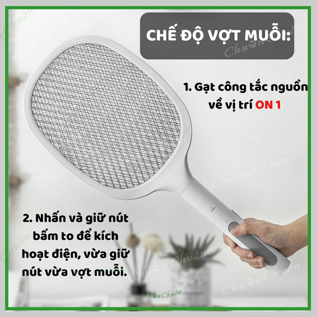 Vợt muỗi thông minh  3 in 1 kiêm đèn bắt muỗi,Đa Năng Tích điện