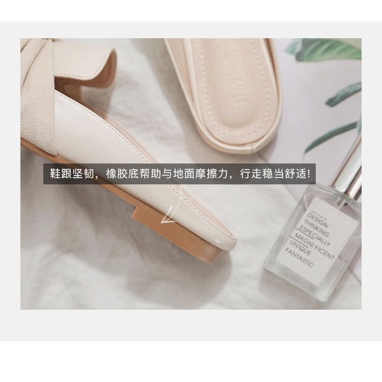 Mới Giày Búp Bê Mũi Vuông Đính Nơ Xinh Xắn Cho Nữ