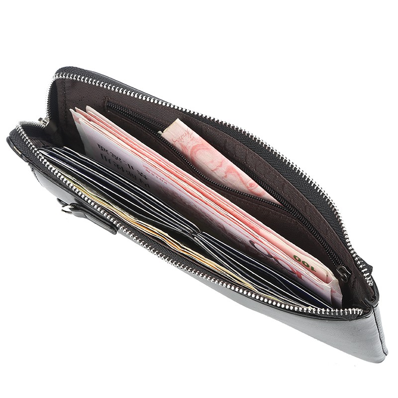 Baellerry C1286 Korean Style Simple Stylish Business Men's Clutch Bag Wallet Long Youth Leather Wallet with Zipper Men Hand Bag