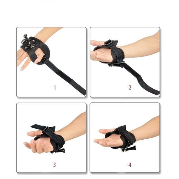 360 Degrees Wrist Band Arm Strap Belt Tripod Mount for GoPro Hero 5/4/3+ Camera