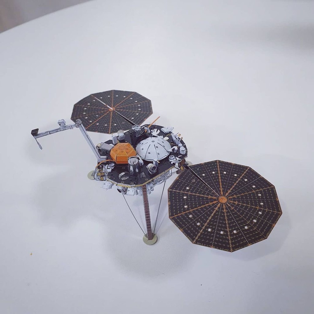 Mô hình 3D kim loại trạm đổ bộ InSight robot NASA thăm dò Sao Hỏa, Mô hình lắp ráp 3D thép không gỉ cao cấp - Chưa Lắp