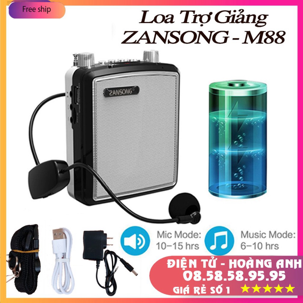 Máy trợ giảng Zansong M88 - (M80) kèm micro không dây - Hàng đúng loại 1