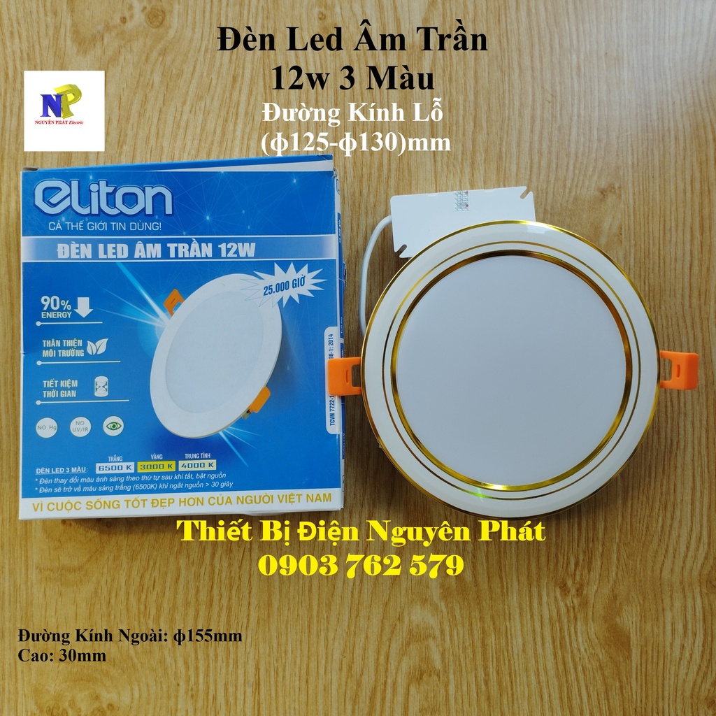 Đèn Led Âm Trần 3 Màu Công Suất 6w 9w 12w Hàng Chất Lượng Cao Bảo Hành 18 Tháng