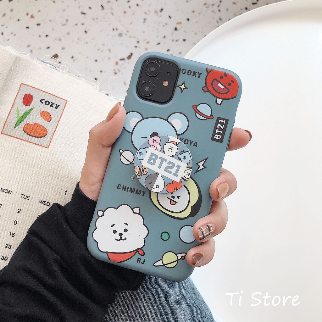 Ốp Lưng Họa Tiết BT21 Kèm POP | Từ 6 đến 11 Pro Max |