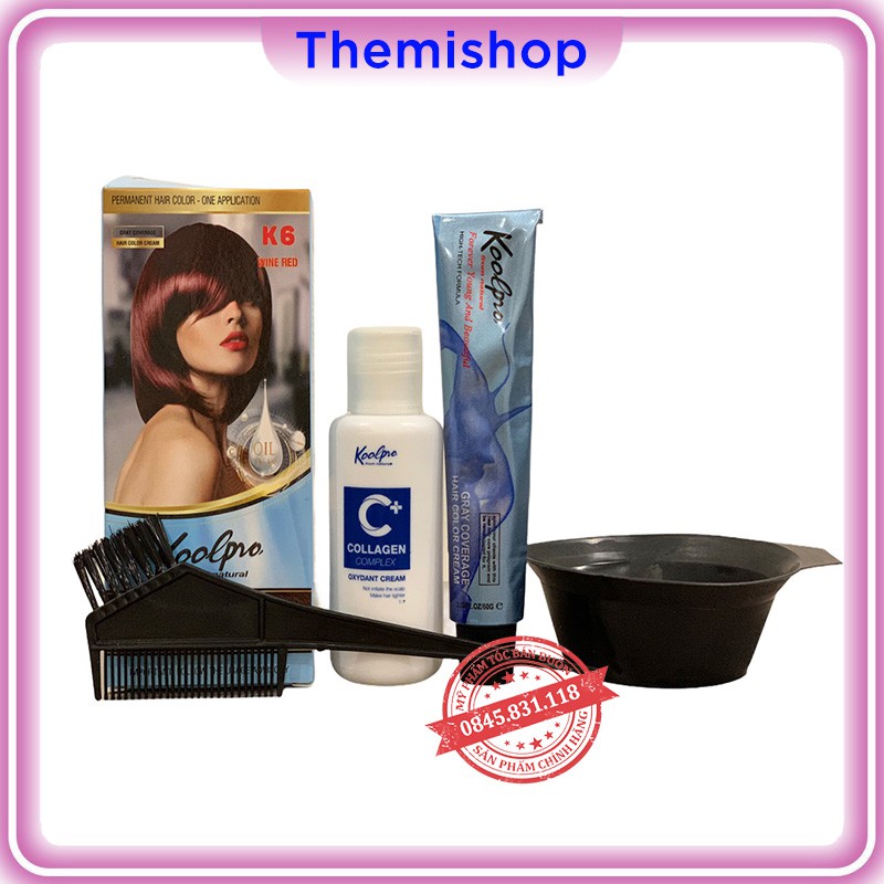 TRỌN BỘ 5 SẢN PHẨM NHUỘM TÓC PHỦ BẠC KOOL ĐỦ MÀU - CT93