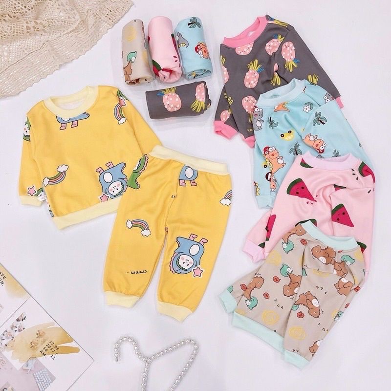 Set 3 bộ nỉ bông giữ nhiệt cho bé  ( sỉ lẻ )