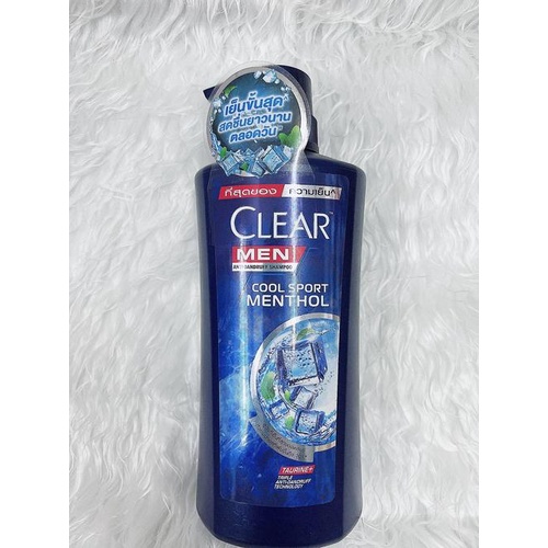 Dầu Gội Clear Men 410ml Tinh Thể Đá Cool Sport Menthol Mát Lạnh, Sạch Gàu