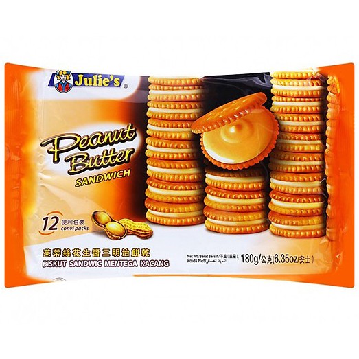 [Mã GRO1505 giảm 8% đơn 250K] Bánh Quy Julie's Bơ Đậu Phộng Peanut Butter Sandwich