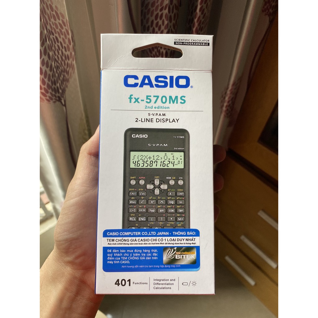 [Có sẵn] (lỗi 1 đổi 1)( Hàng Thái Lan) Máy tính Casio học sinh FX570 MS - 2nd Edition - Máy tính học sinh cầm tay