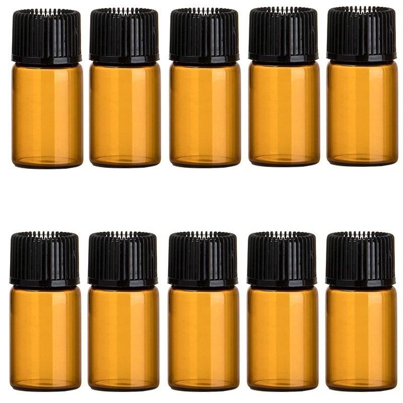 Set 10 lọ thủy tinh đựng tinh dầu 2ml/3ml mini có nắp đậy tiện dụng
