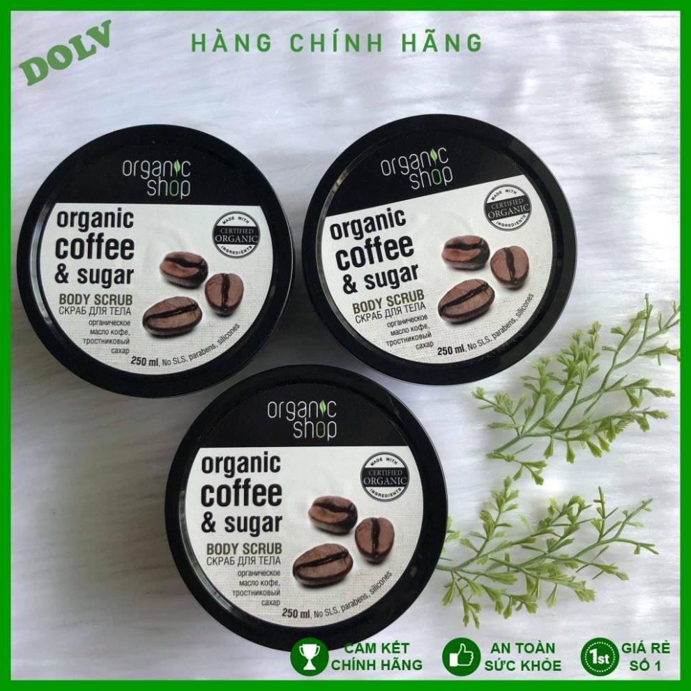 [Hàng Auth] Tẩy Da Chết Body Organic Shop Dưỡng Da Trắng Sáng Của Nga, Kem tẩy tế bào chết toàn thân Organic