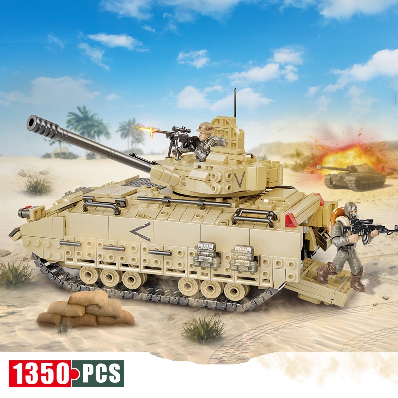 Đồ chơi Lắp ráp Mô hình 809E xe tăng ww II Military Model M2 Infantry Fighting Vehicle Collection Ornament