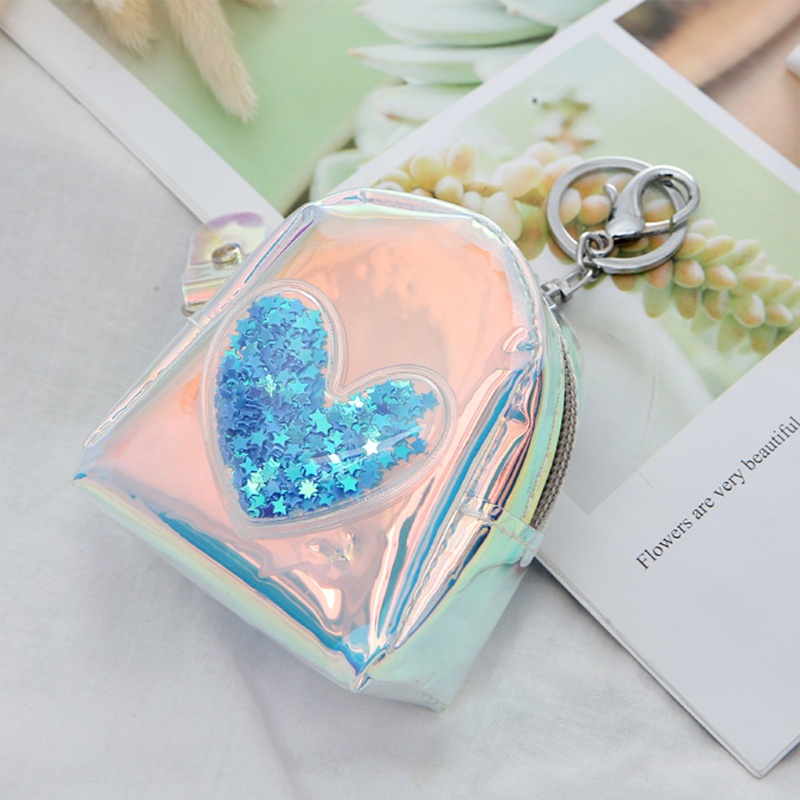Ví Ngắn Đựng Thẻ / Tiền Xu Màu Hologram Thời Trang Cho Nữ