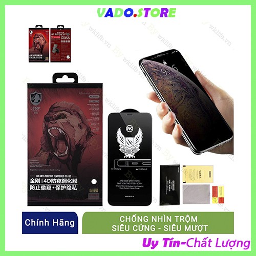 Kính cường lực chống nhìn trộm kingkong 4D Full màn iphone 6/6plus/7/7plus/xs/xr/xsmax/11/11pro/11promax/12/12pro/12pro