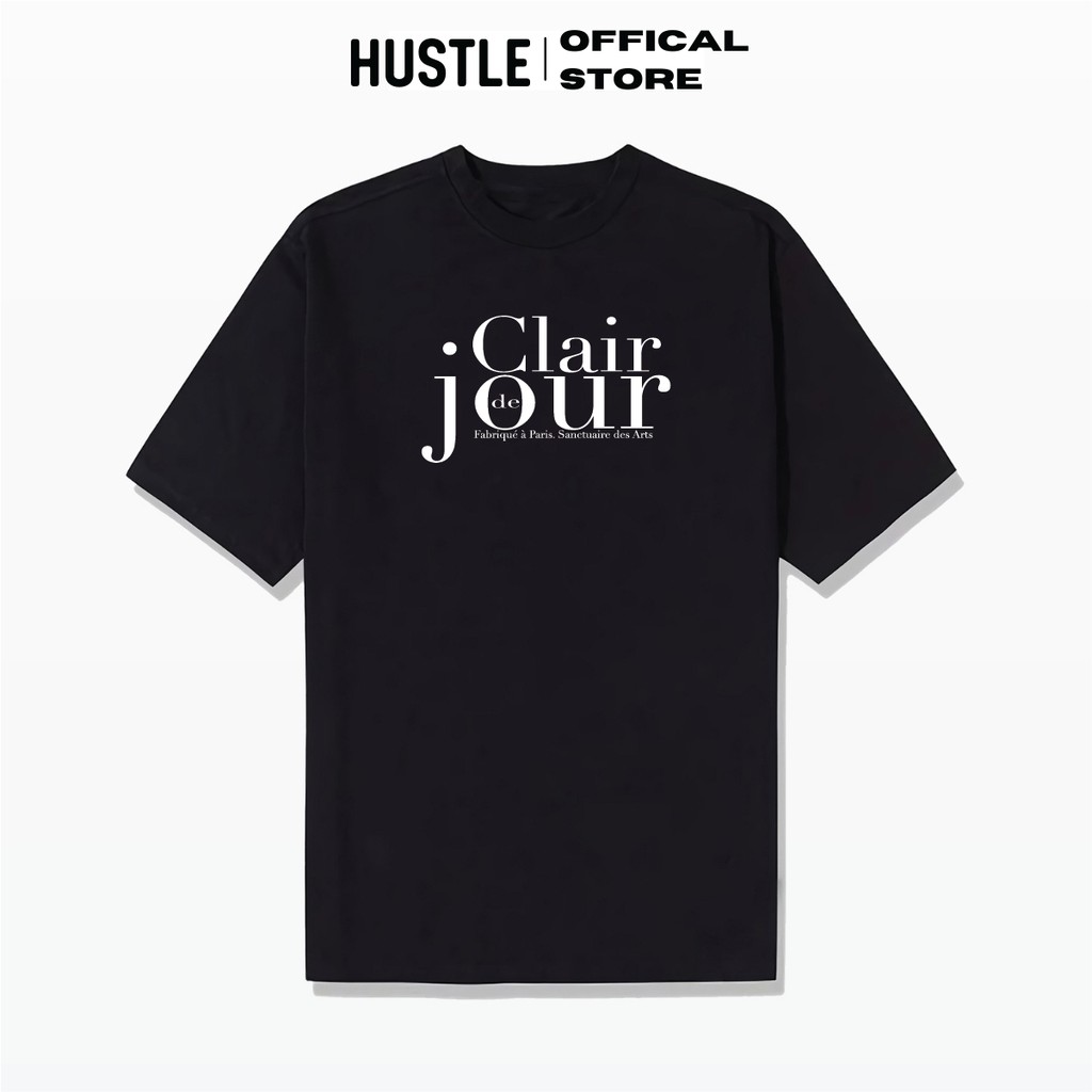 Áo thun tay lỡ Hustle phông unisex nam nữ Cotton 100% 4 chiều cao cấp Clair de Jour