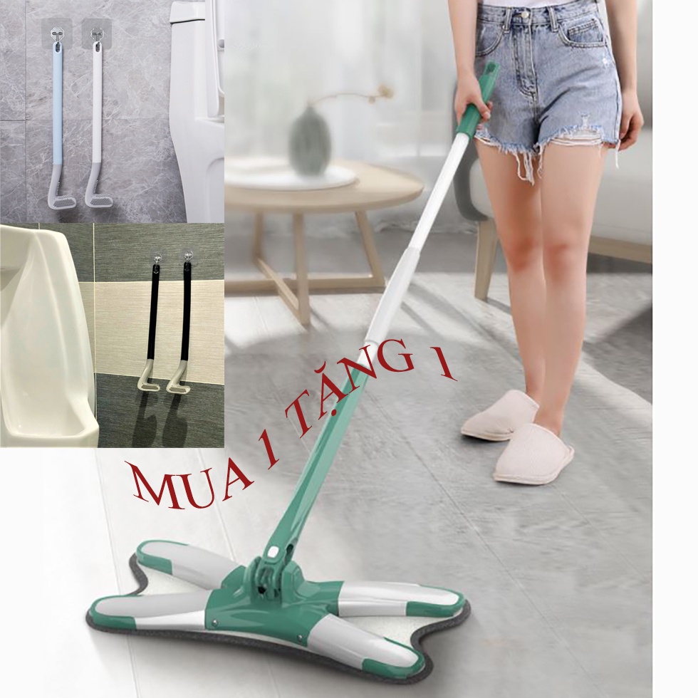 [Mua 1 Tặng 1] Chổi Lau Nhà Thông Minh Tích Hợp Vắt Tự Động Tặng Ngay Thảm Lau LN001