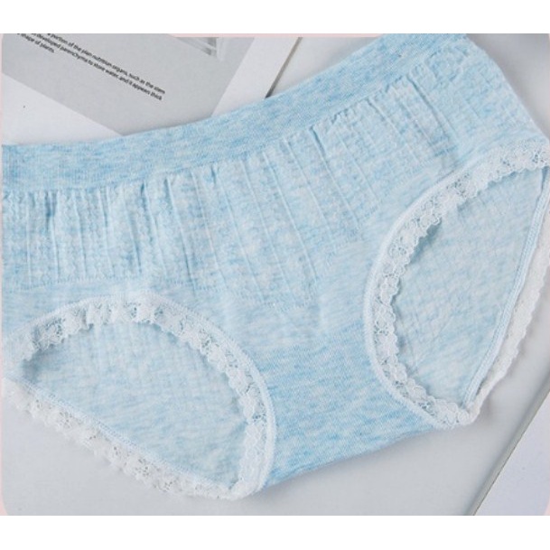 Quần lót cotton kháng khuẩn kiểu dáng Nhật Bản viền ren cao cấp LOTNU05