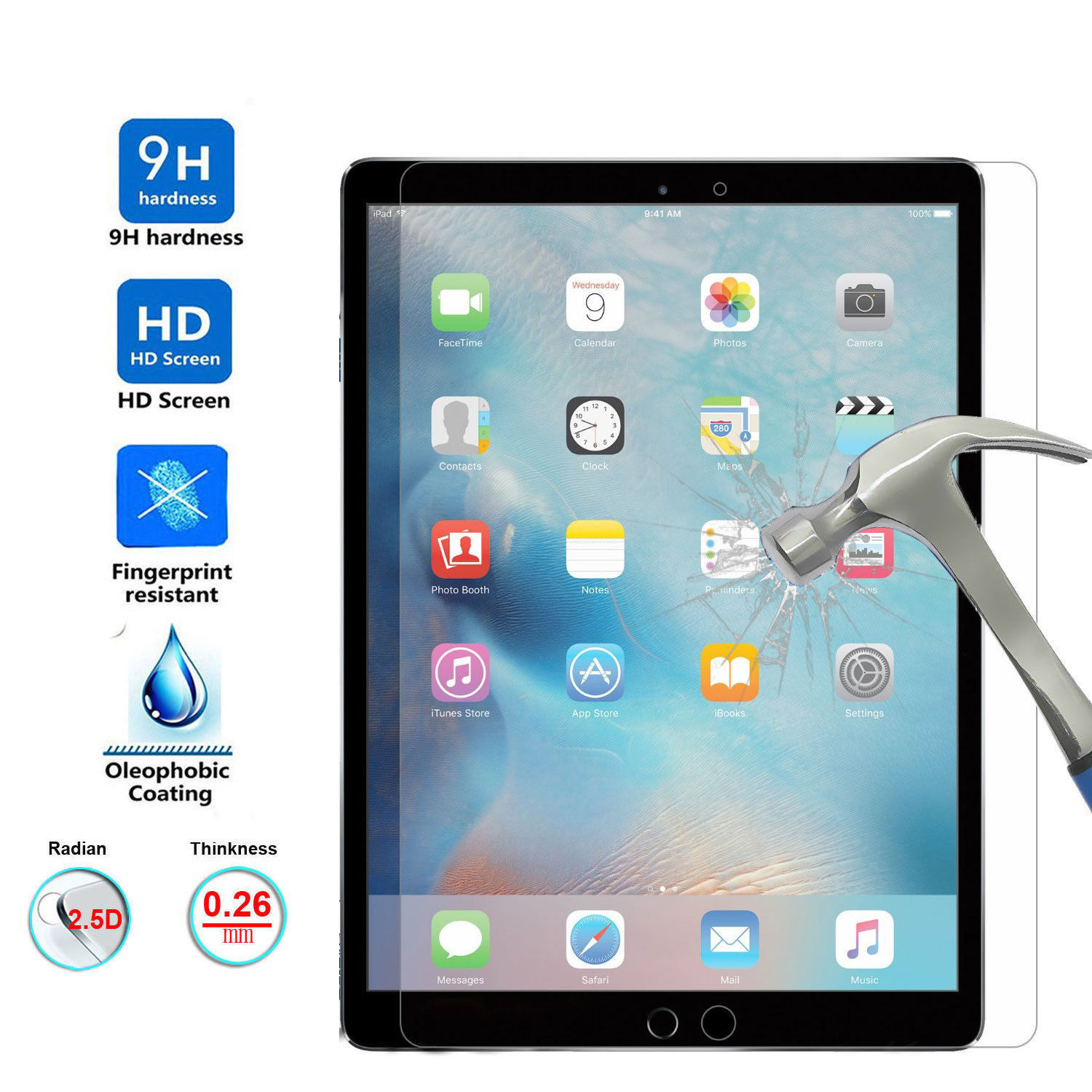 Kính Cường Lực Bảo Vệ Màn Hình Cho Ipad 10.2 8th Gen 2020 Air 4th 10.9 Pro 11 7th 6th 5th 9.7 Ipad 2 3 4 Mini 1 2 3 4 5