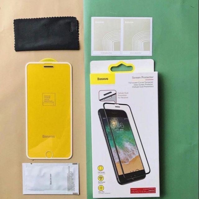 iPhone 7 Plus/ 8 Plus _ Kính Baseus chống bụi màng loa _ Full màn hình