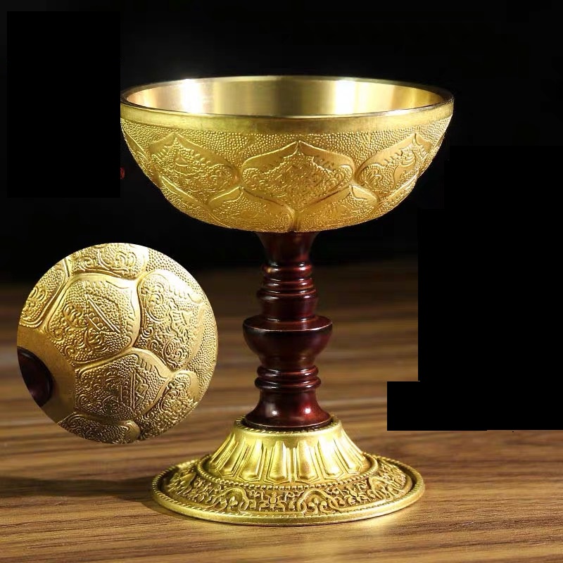 Đồ thờ cúng, ly đồng 9cm chân đen - Văn phòng phẩm Nhơn Phát