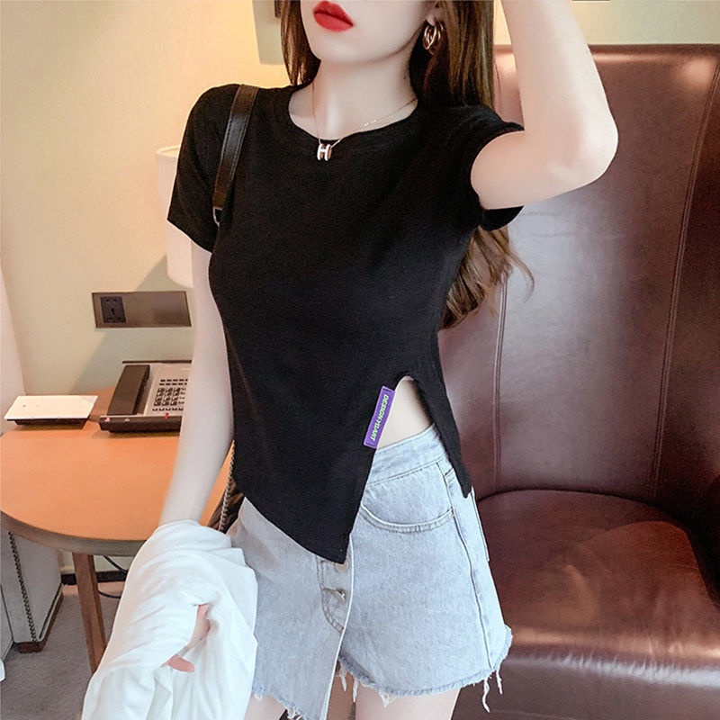 Áo Thun Tay Ngắn Dáng Ôm Thiết Kế Độc Đáo Thời Trang Mùa Hè Phong Cách Hàn Quốc Mới Cho Nữ
