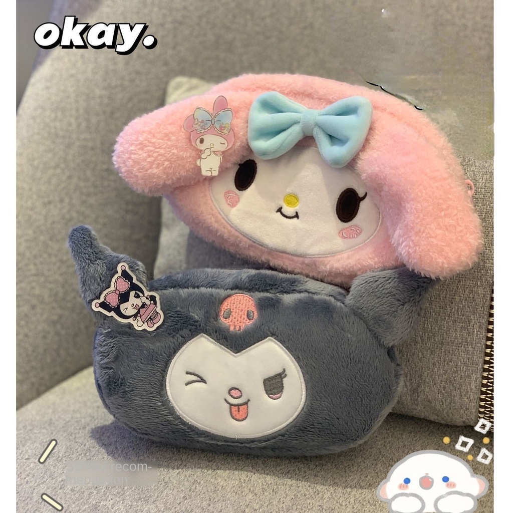 Túi Đựng Bút Hình Cinnamoroll/ Kuromi Nhồi Bông Đáng Yêu