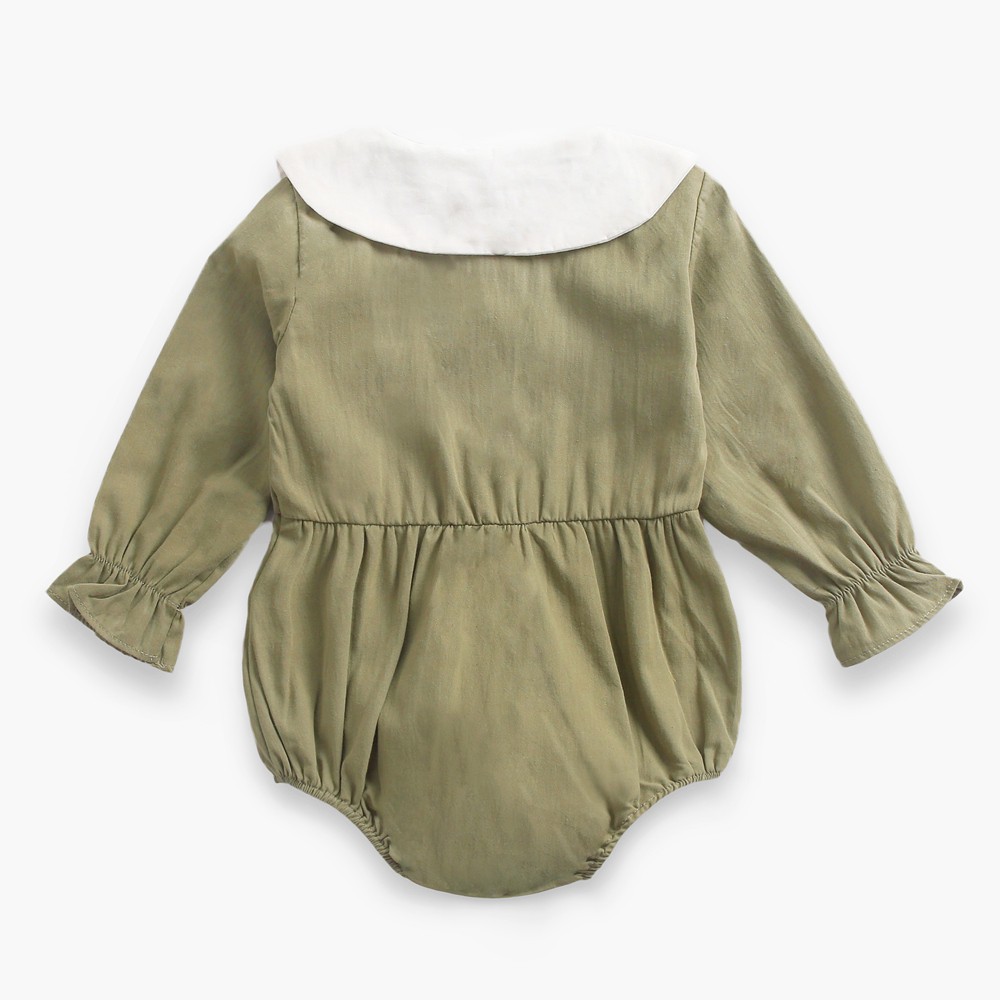 Sanlutoz Áo Liền Quần Cổ Peter Pan Bằng Cotton Dễ Thương Cho Bé Gái Sơ Sinh