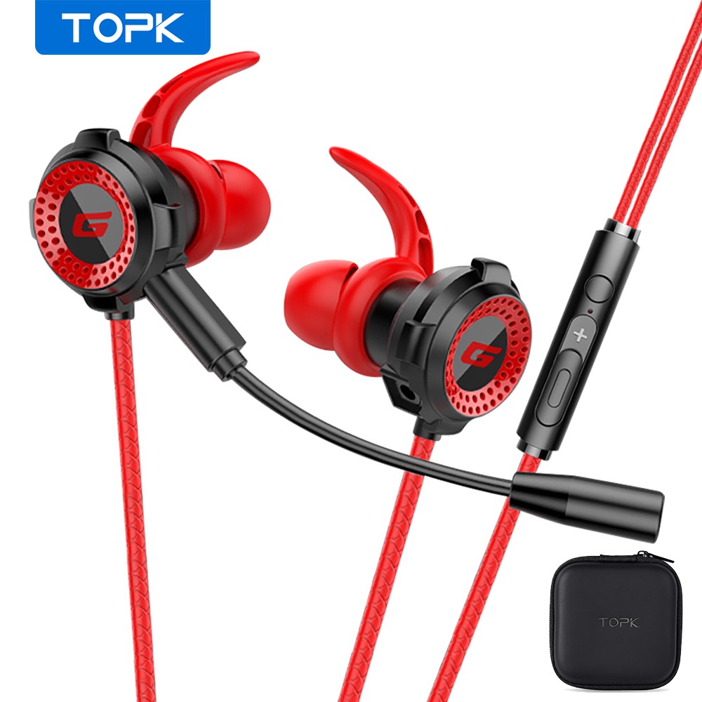 Tai Nghe Nhét Tai TOPK F36 Kèm Micro Có Thể Tháo Rời Âm Thanh Nổi Hỗ Trợ Khử Tiếng Ồn Chuyên Dụng Cho Chơi Game - HÀNG M