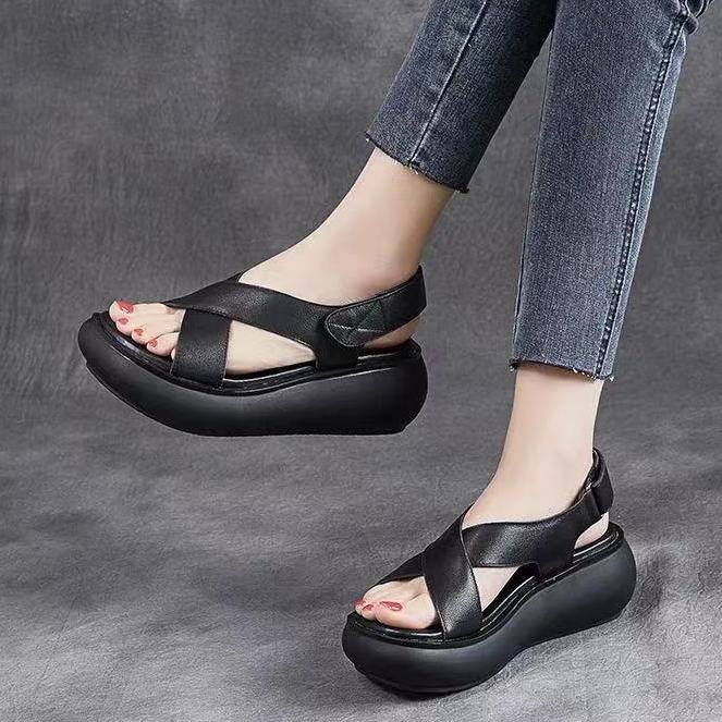 Giày Sandal Phong Cách La Mã Đế Dày Phẳng Mùa Hè Dễ Phối Đồ Mới