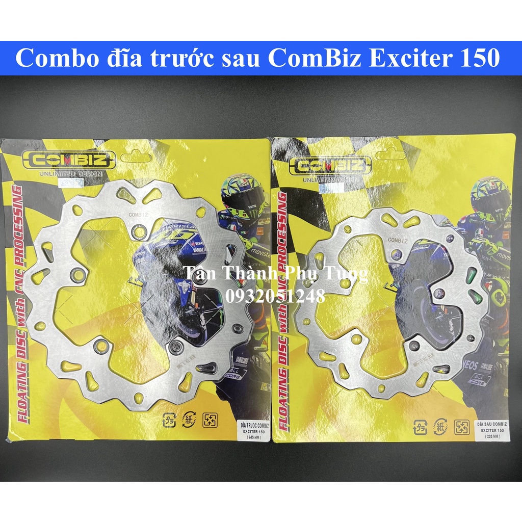 Đĩa trước sau ComBiz Exciter 150 gắn như zin (combo trước sau)