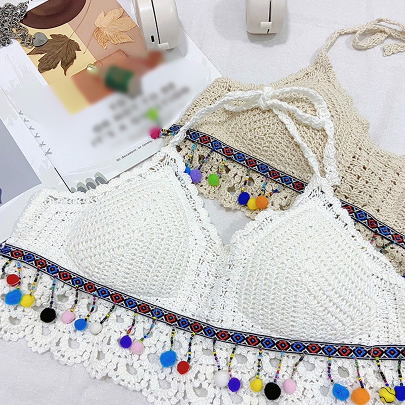 Áo Bikini Đan Móc Phong Cách Boho Nhiều Màu Sắc Thời Trang Mùa Hè Cho Nữ