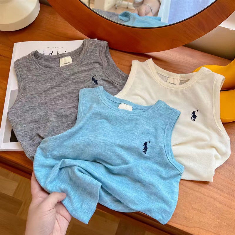 [Babycat] Hàng Có Sẵn Áo Thun Cotton Không Tay Phong Cách Nhật Bản Hàn Quốc Co Giãn Thời Trang Mùa Hè 2022 Cho Bé Trai