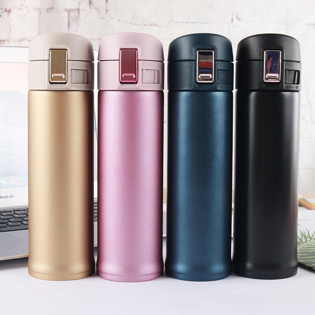 Bình Nước Giữ Nhiệt 500ml Bằng Thép Không Gỉ Thiết Kế Sáng Tạo
