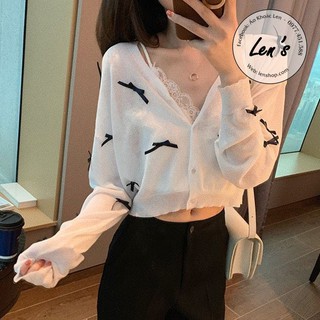 ÁO KHOÁC MỎNG ĐÍNH NƠ DÁNG CROPTOP