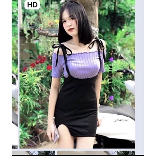 Sét đầm yếm 2 dây + áo bệt vai