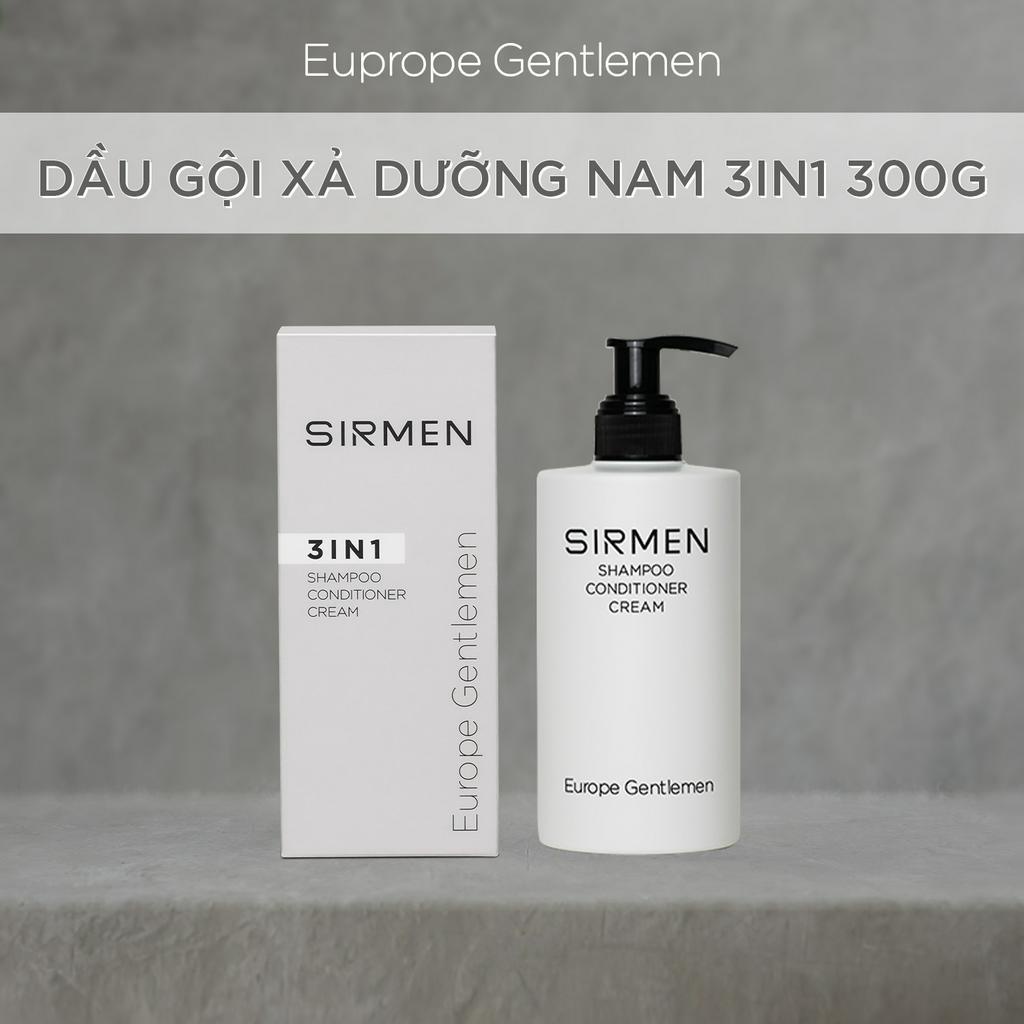 Dầu gội xả dưỡng nam 3 in 1 nguyên liệu châu Âu SIRMEN Europe Gentlemen cao cấp 320g chiết xuất bằng công nghệ EU-Nano