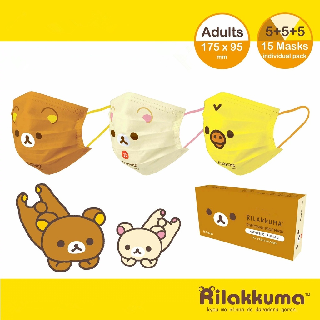 Set 50 Khẩu Trang Ba Lớp Thoáng Khí Họa Tiết Hoạt Hình Cho Người Lớn Trẻ Em