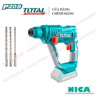 Máy khoan bê tông dùng pin 20V TOTAL TRHLI1601 tốc độ 900rpm, tốc độ búa 5100bpm khả năng khoan 16mm, không kèm pin sạc