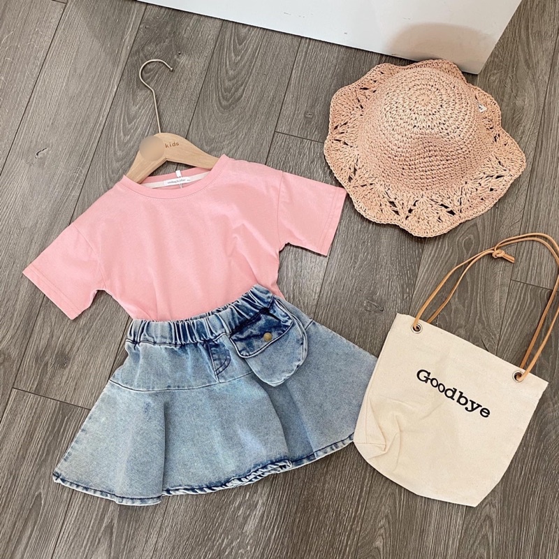 Xả Set áo cotton cổ tròn cv bò xkids